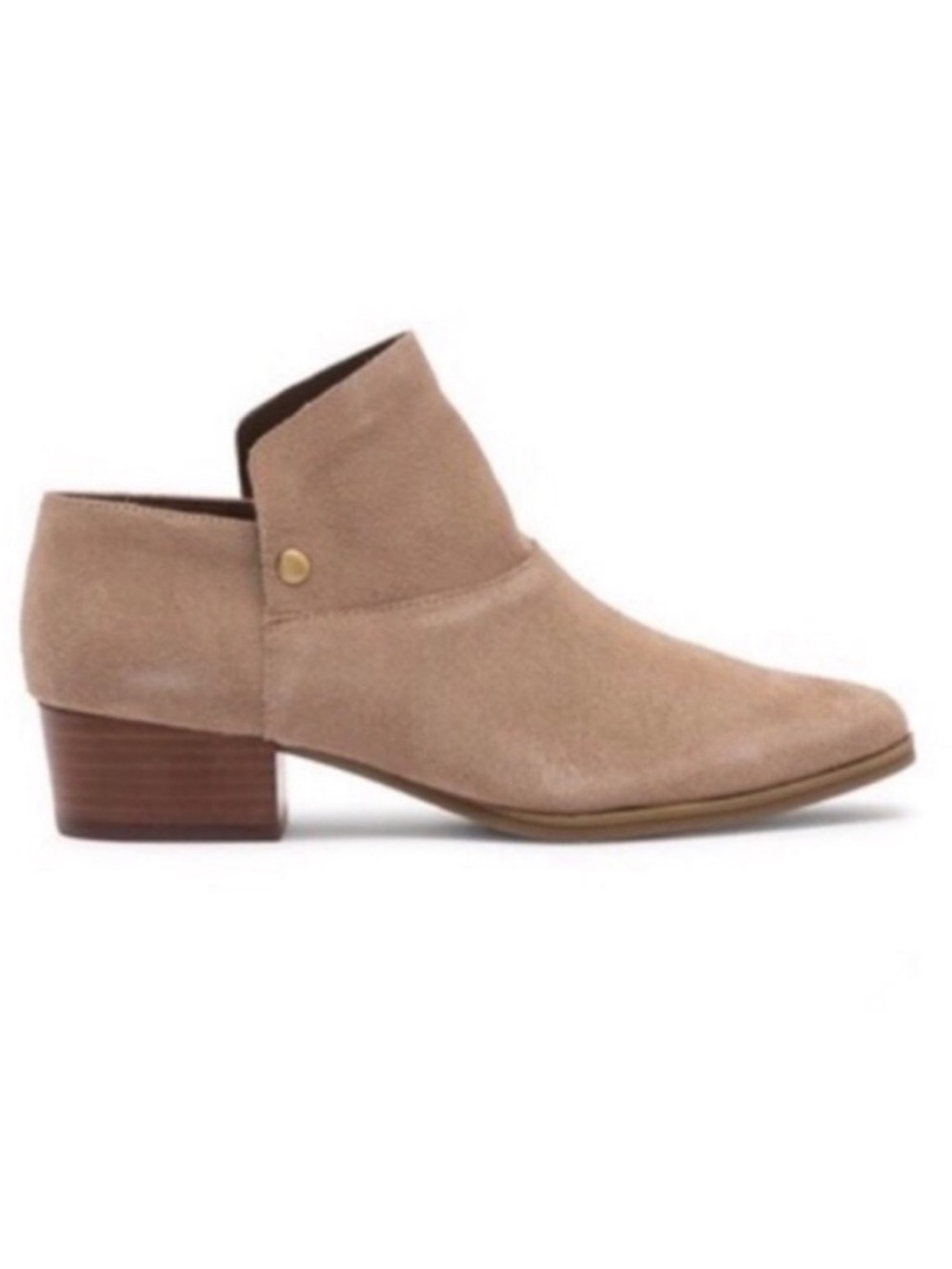 AEROSOLES DIANE TAUPE Suede ANKLE BOOTIES sz 8 Business casual career blockheel